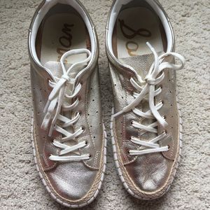 Sam Edelman Metallic Gold Sneakers